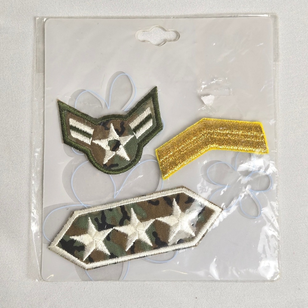 Set of‎ 3 Embroidered United States Air Force Military Rank Insignia Patches